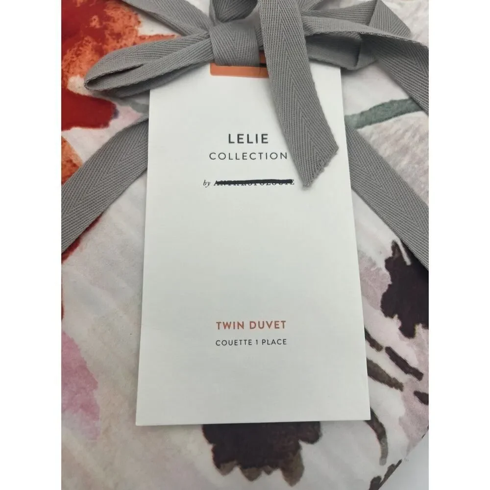 Anthropologie Lelie Twin Size Duvet Cover Floral New In Package